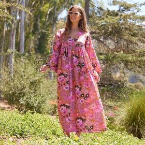 NWOT 🌺 Blue Boheme Hawaii Printed Maxi Dress in Pink Size M/L